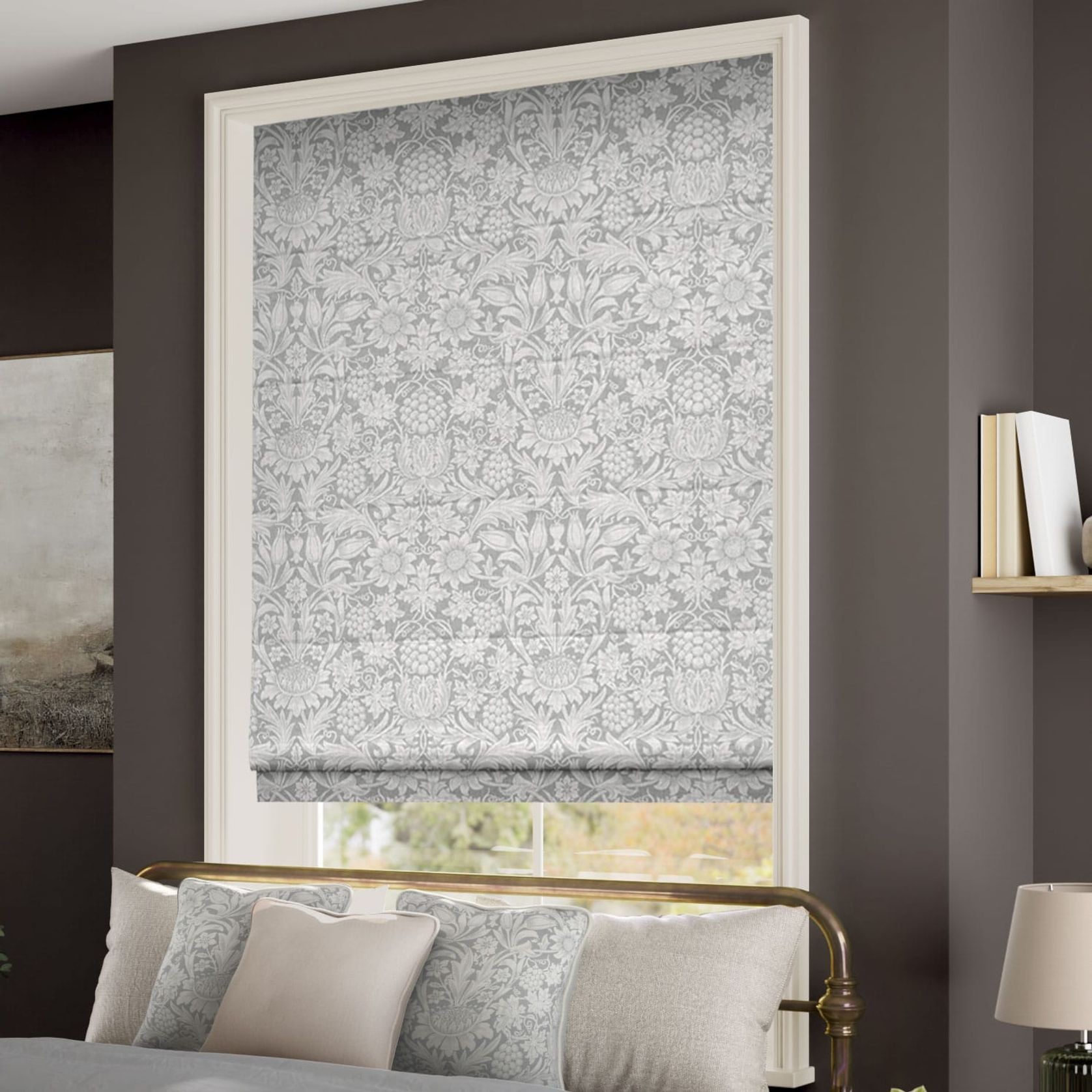 William Morris Sunflower Silver Grey | Roman Blinds gallery detail image