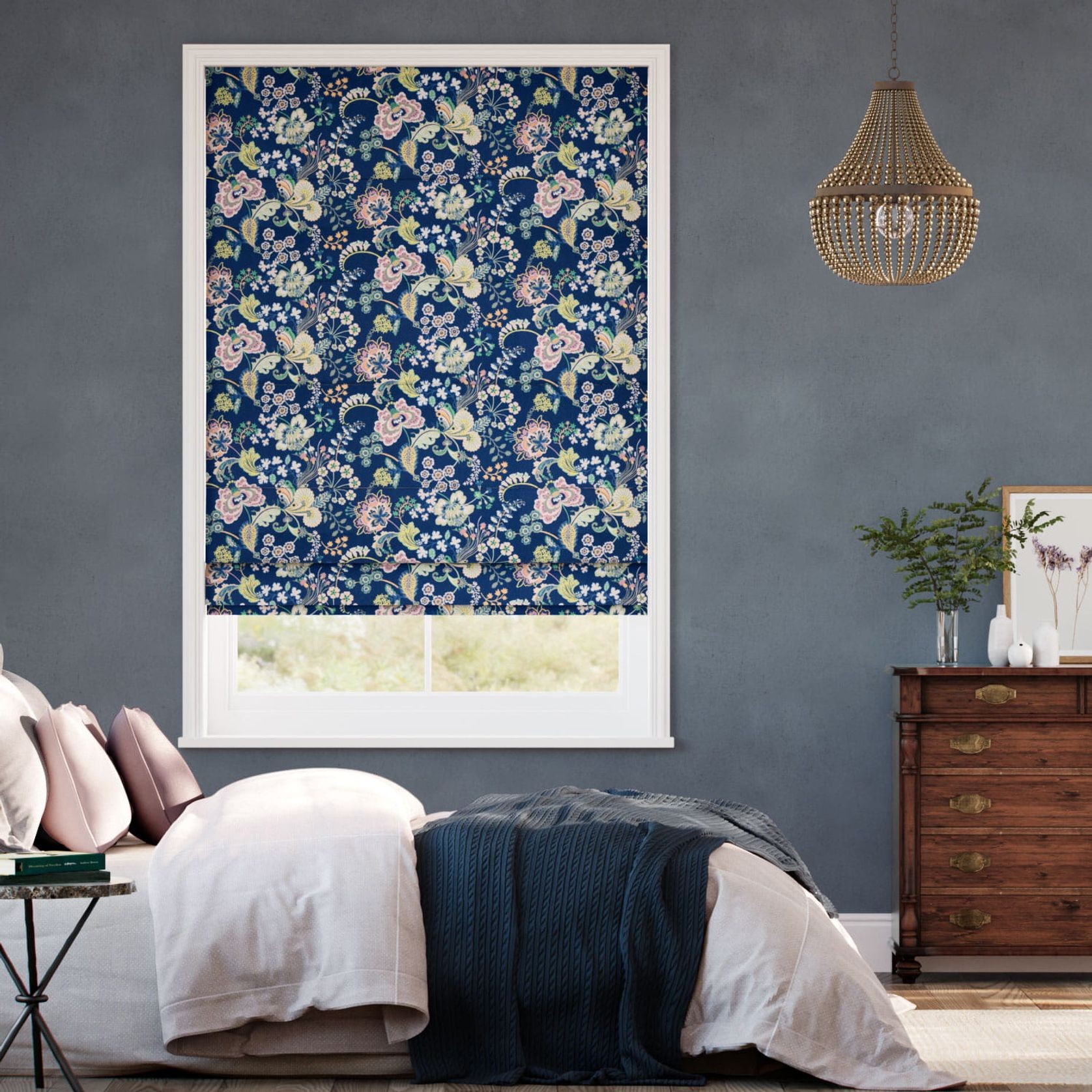Liberty Symphony Indigo | Roman Blinds gallery detail image