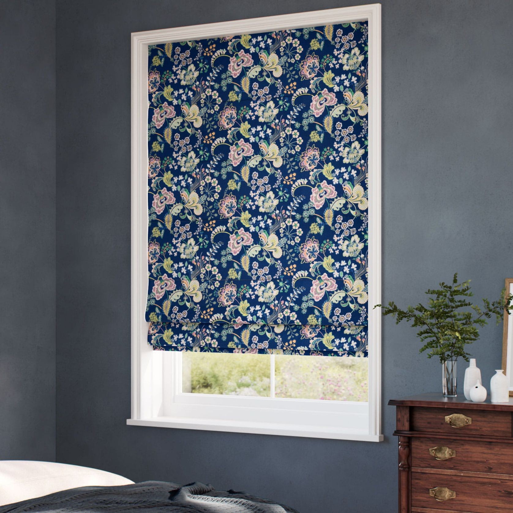 Liberty Symphony Indigo | Roman Blinds gallery detail image
