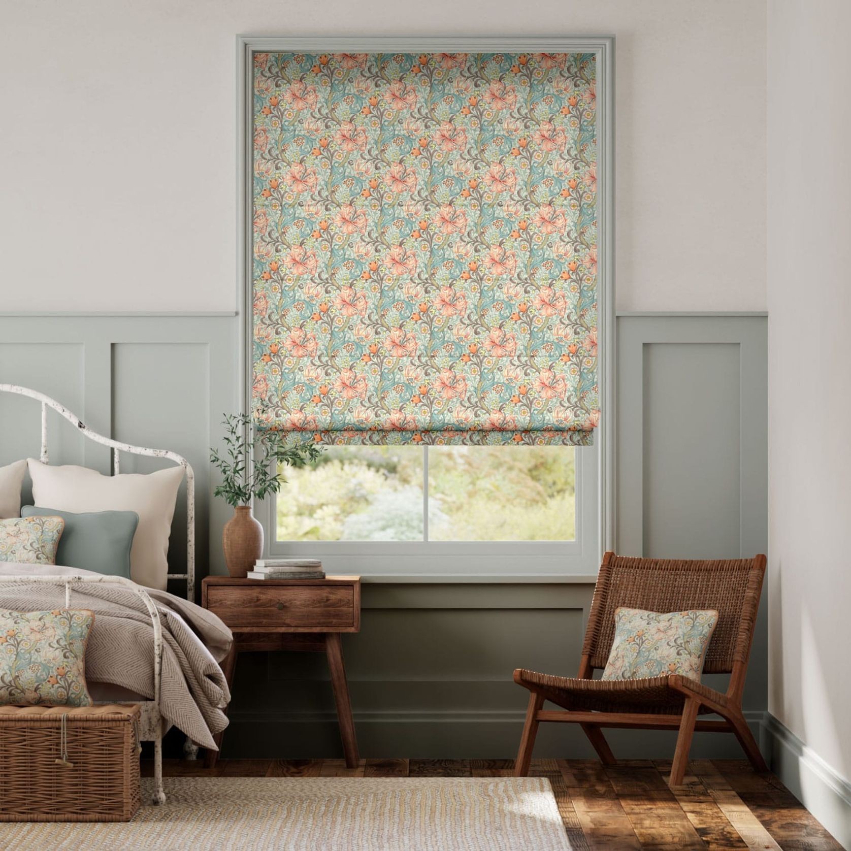 William Morris Golden Lily Coral | Roman Blinds gallery detail image