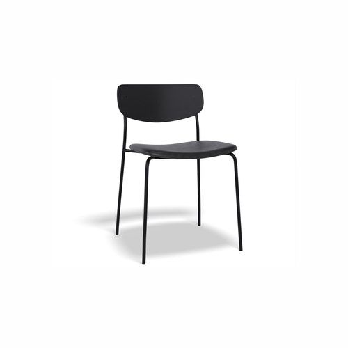 Rylie Chair Black - Padded Black Vegan Leather Seat