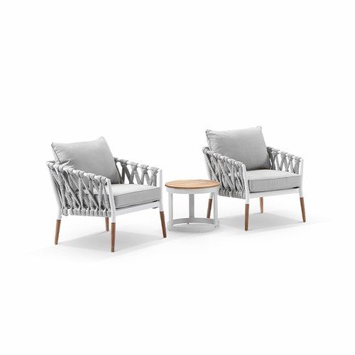 Silas Outdoor Rope & Patio Balcony Set with Side Table
