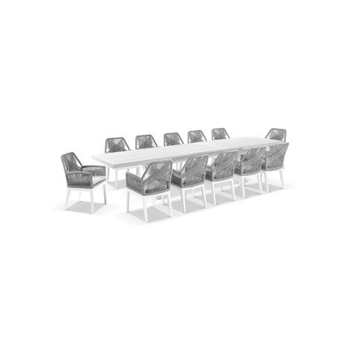 Austin 3m - 3.8m Table with 12 Hugo Rope Dining Chairs