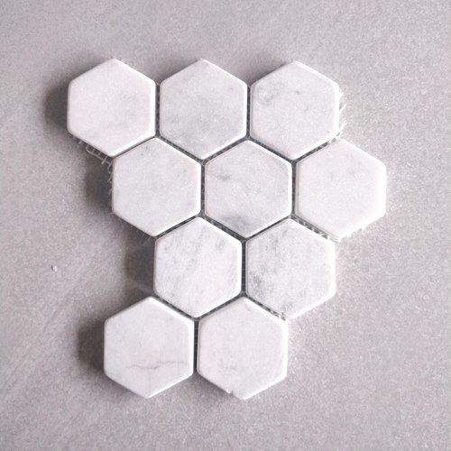 Tumbled Carrara Hexagon Mosaic