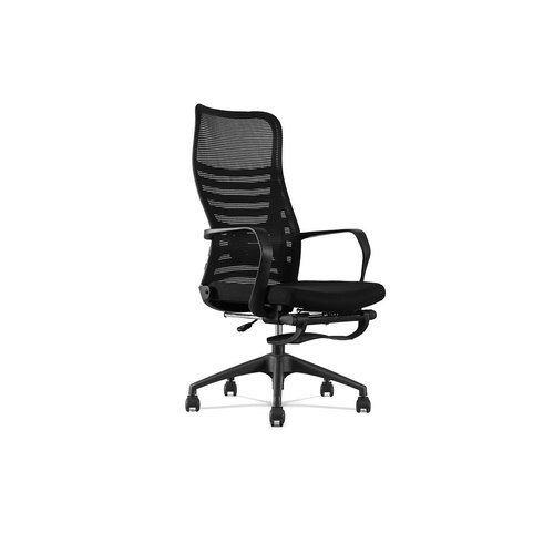 STEN High Back Office Chair with Retractable Footrest - Black