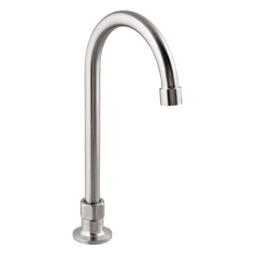 Stainless Steel Single Hob Mount (No Stops) with Gooseneck Spout
