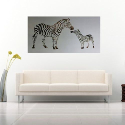 Zebra and Foal Metal Wall Art