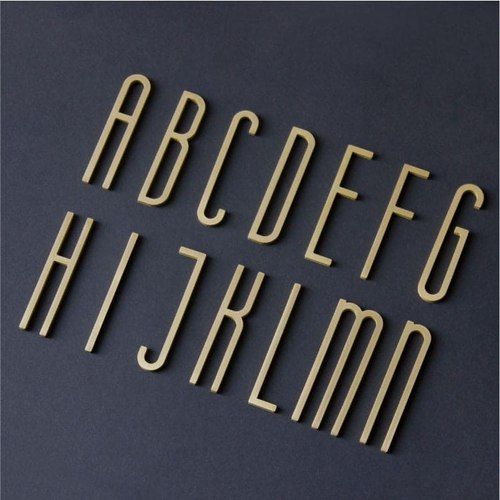 Golden Brass Letters and Numbers