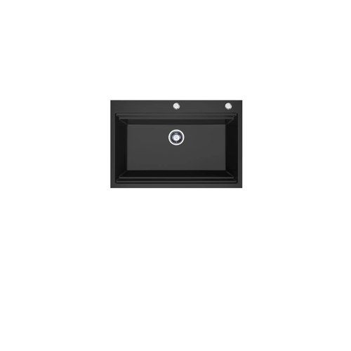 Single Bowl Workstation Sink with Steps - 840mm - Black
