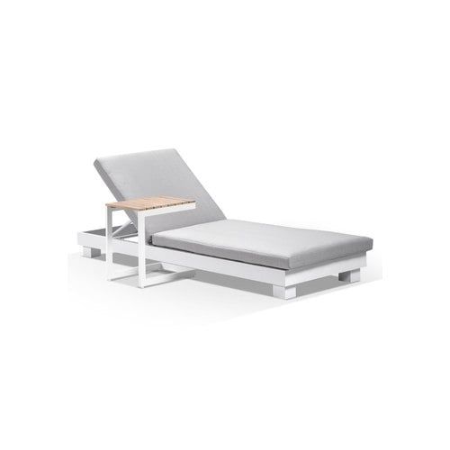 Santorini Aluminium Sun Lounge | White with Light Grey