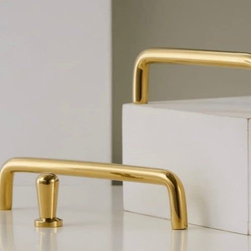 Nordic Golden Brass Cabinetry Handles