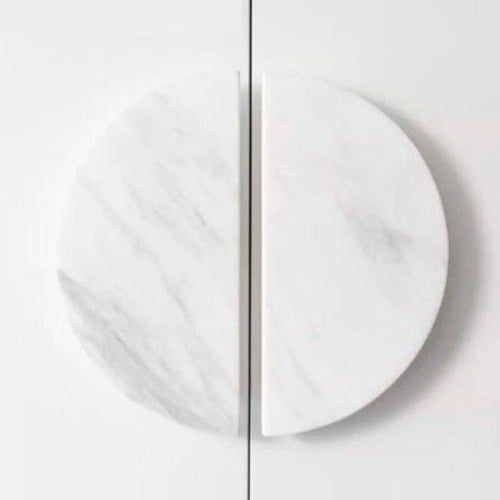 The Portsea White and Grey Marble Handle Set