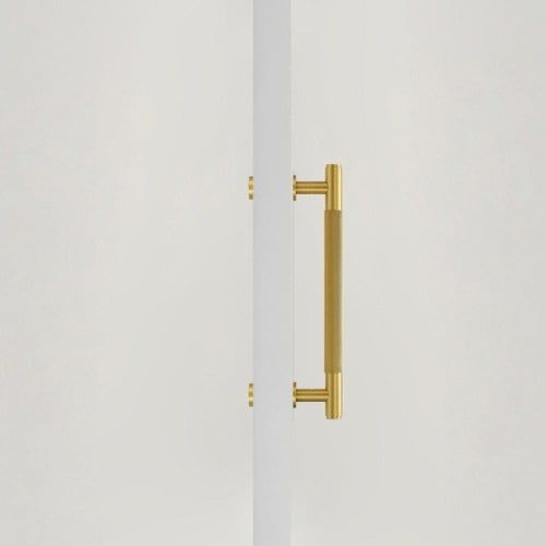 Toorak Linear Knurled Brass Single Door Handle