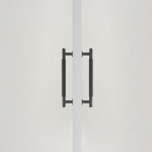 Toorak Linear Knurled Gunmetal Grey Double Door Handle