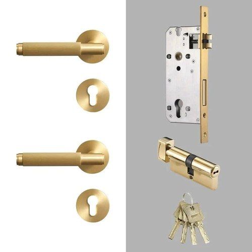 Luxe Doorware - Toorak Door Handles with Mortice Lock - Brass