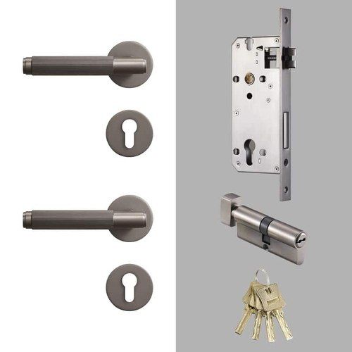 Luxe Doorware - Toorak Door Handles with Mortice Lock - Gunmetal
