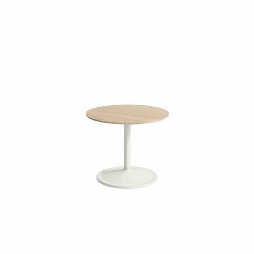 Soft Side Table 48x40cm | Smoked Oak + Off White