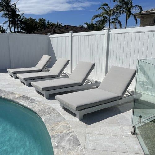 Santorini Outdoor Aluminium Sun Lounge Set | White/Grey