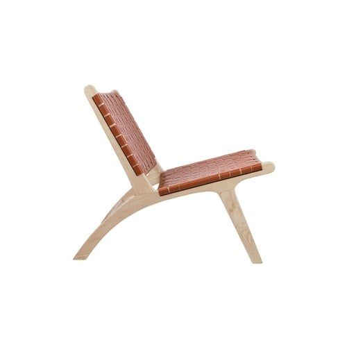 Brooklyn Lounge Chair - Woven Cognac Seat / Natural Frame