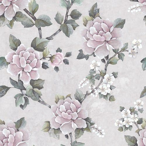 Peony Floral Wallpaper - White
