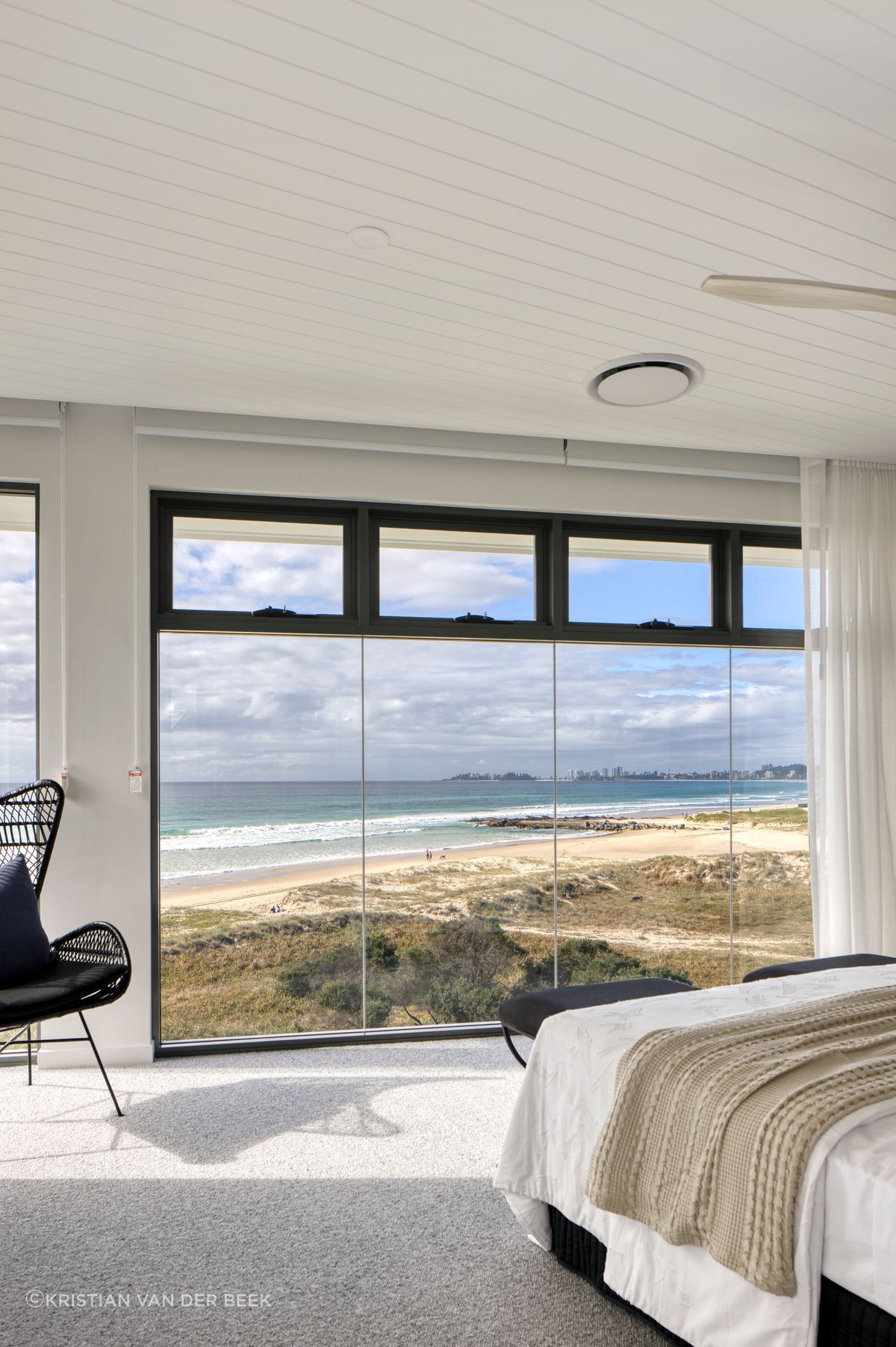 Master bedroom with a wow factor | Currumbin Beach House by Habitat Studio Architects