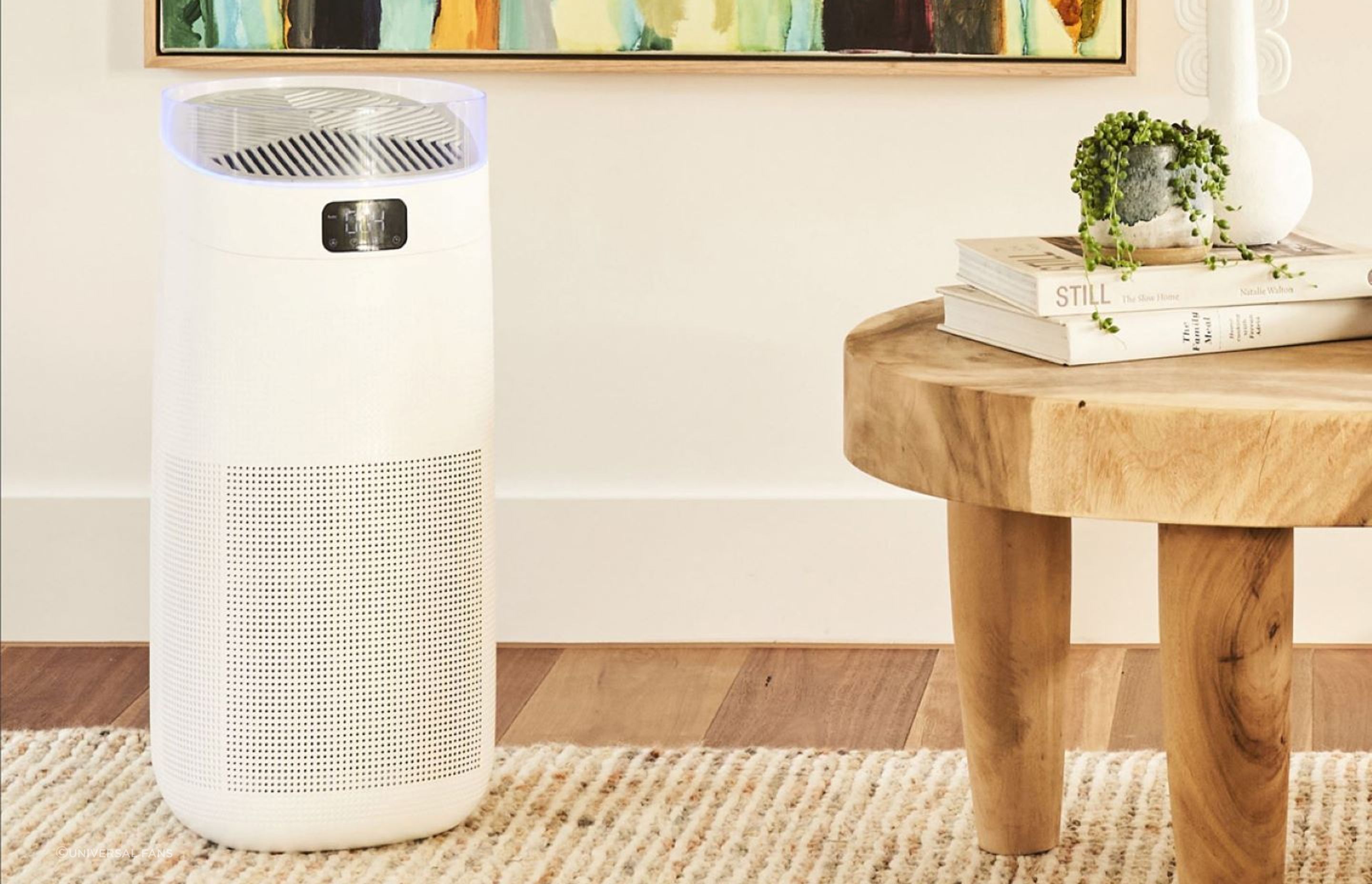 A smart air purifier can monitor air quality in real time.