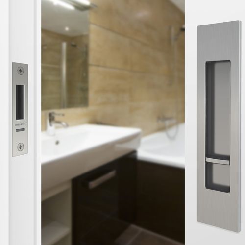 Mardeco 'M' Series Flush Pull Privacy Set Brushed Nickel for Sliding Doors BN8004SET