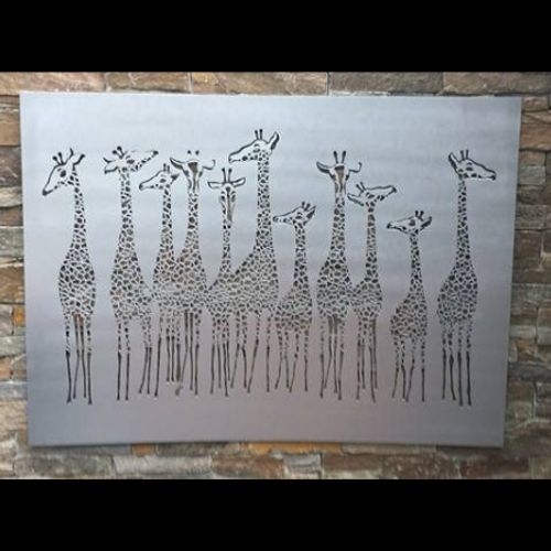 Giraffe Tower Metal Wall Art Panel