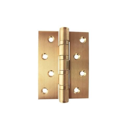 Brushed Brass Door Hinge 100 x 75mm (2 Hinges) FIXED PIN