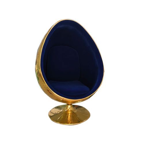 Admiral Pod Egg Chair In Velvet & Gold Metal