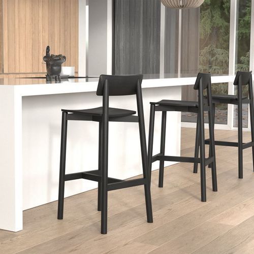 Andi Stool - Black  - 66cm Seat Height (Kitchen Bench height)