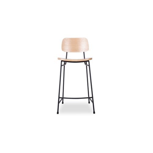 Archie Stool Black Frame - Natural Seat  - 74cm Seat heigh (High Bar)