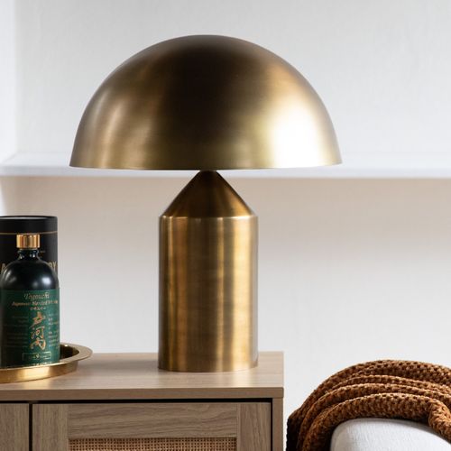 Lamp Brass Dome 50cm Side Table Lighting