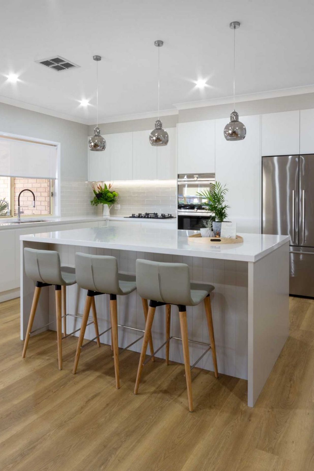 Modern White Kitchen, Kellyville by Premier Kitchens Australia ...