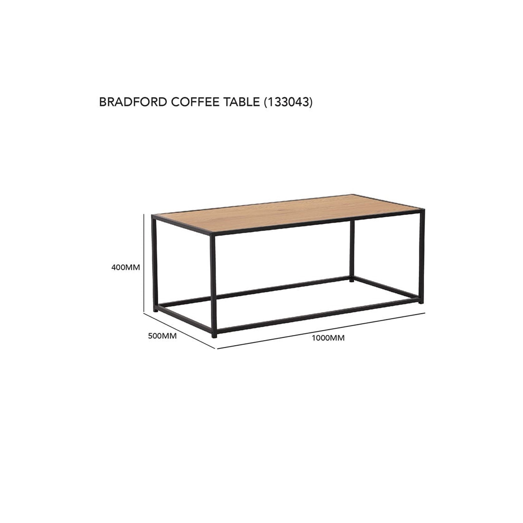 BRADFORD Coffee Table 100cm - Natural & Black gallery detail image