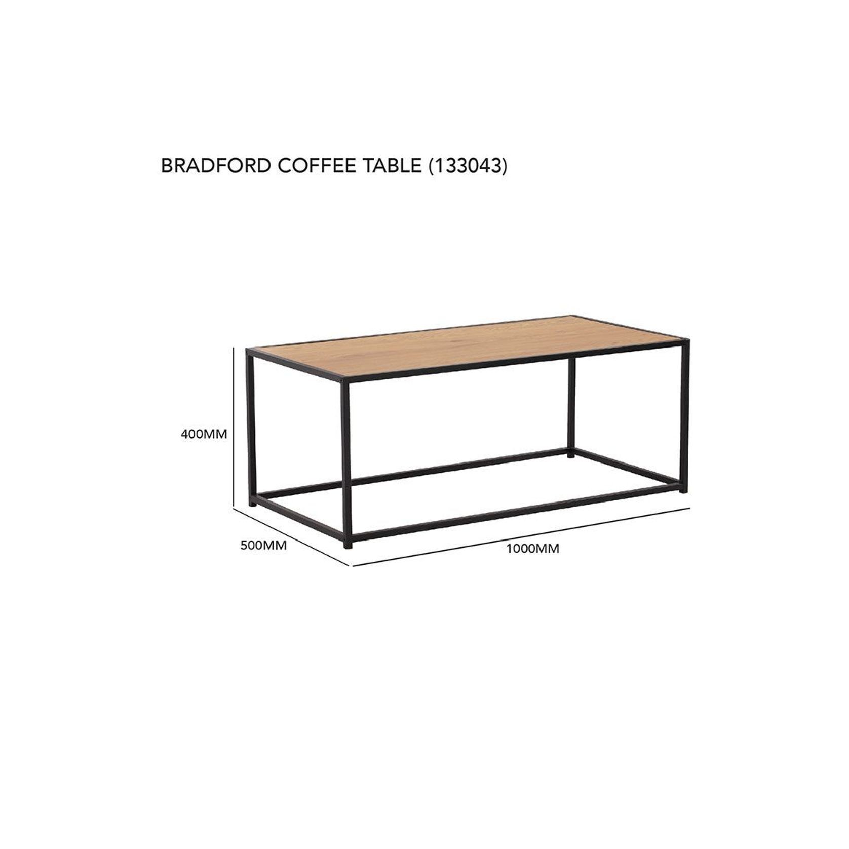 BRADFORD Coffee Table 100cm - Natural & Black gallery detail image