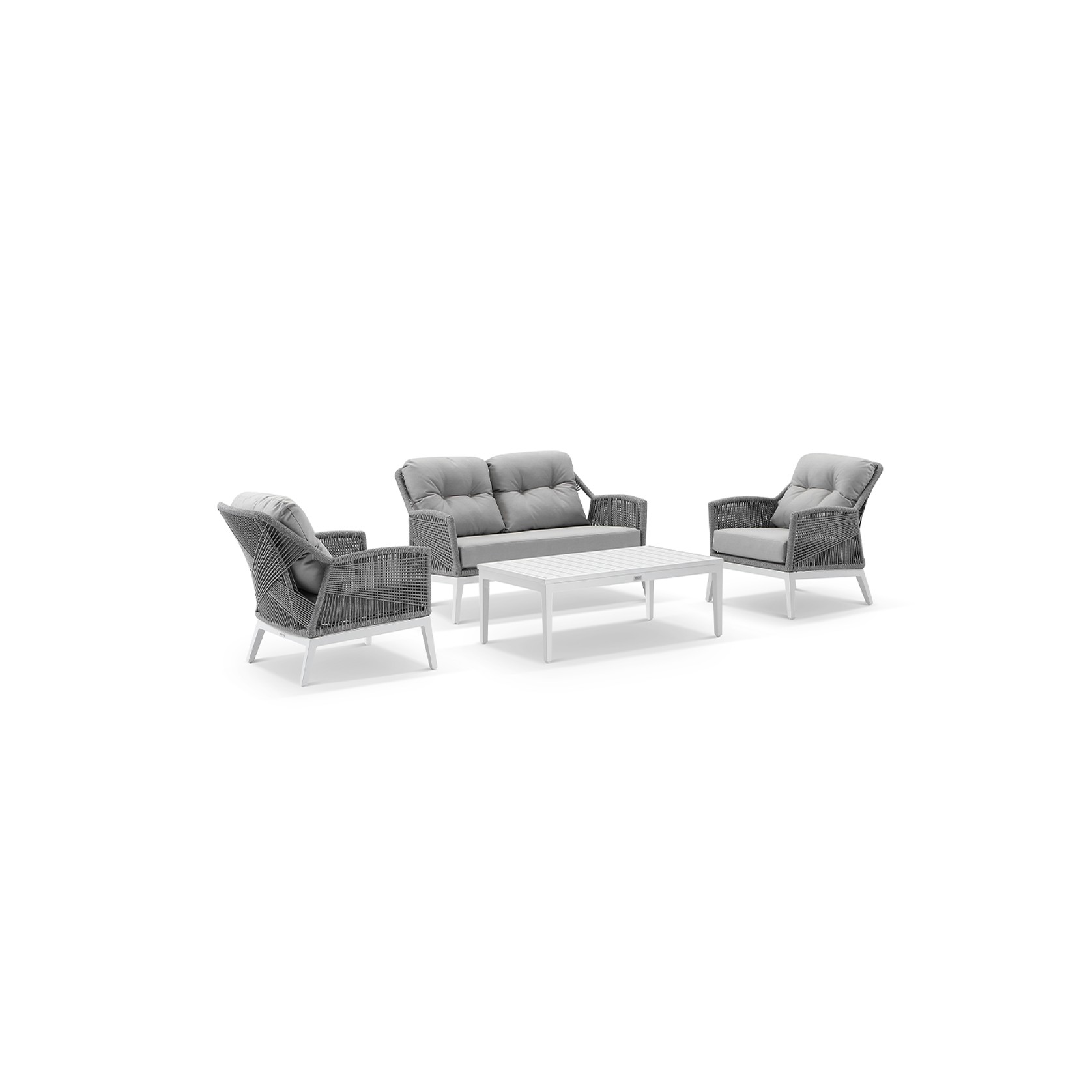 Hugo 2+1+1 Seater Outdoor & Rope Lounge w/Coffee Table gallery detail image