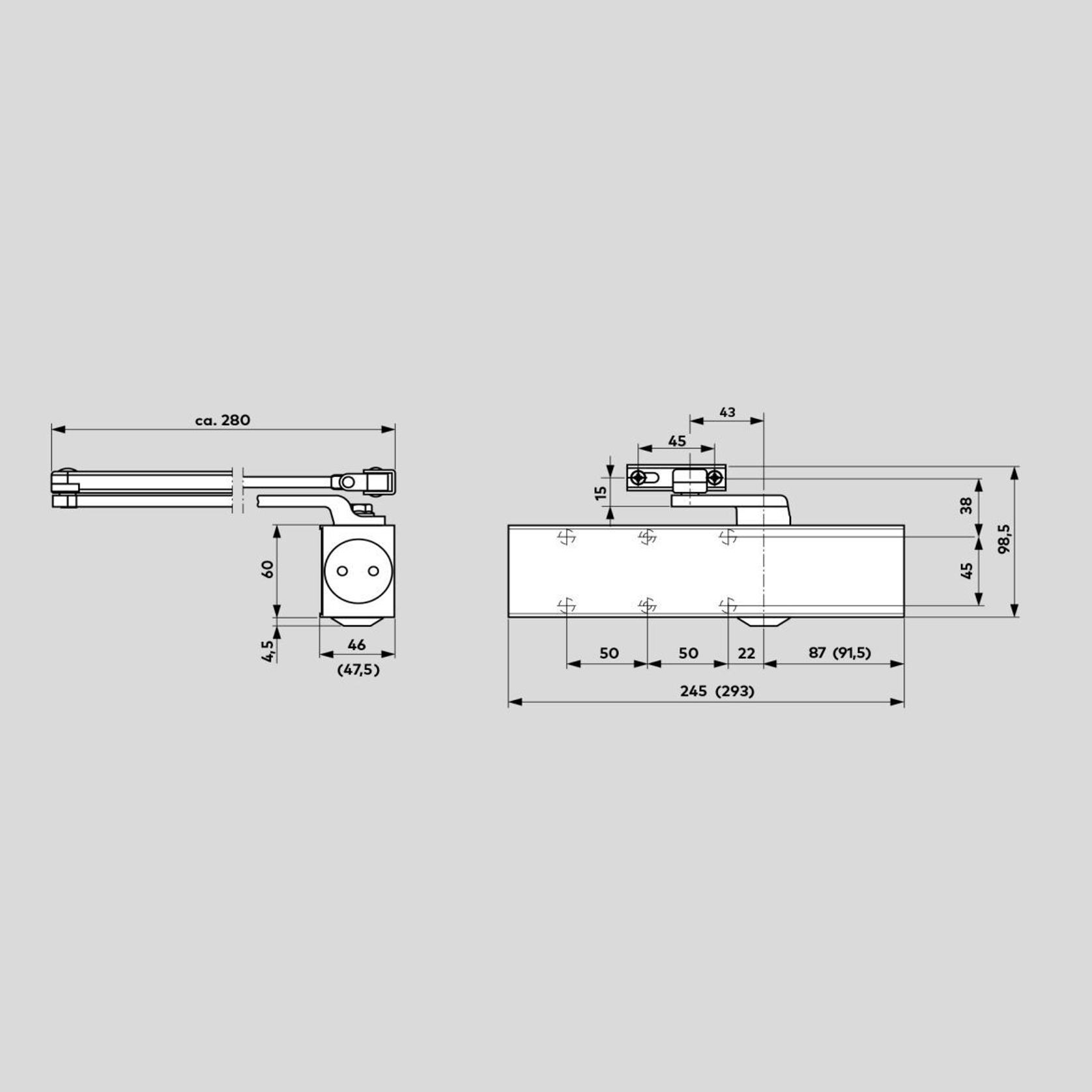 Dorma TS83 EN3-6 Door Closer Fire Rated Gold 38020802 | ArchiPro AU