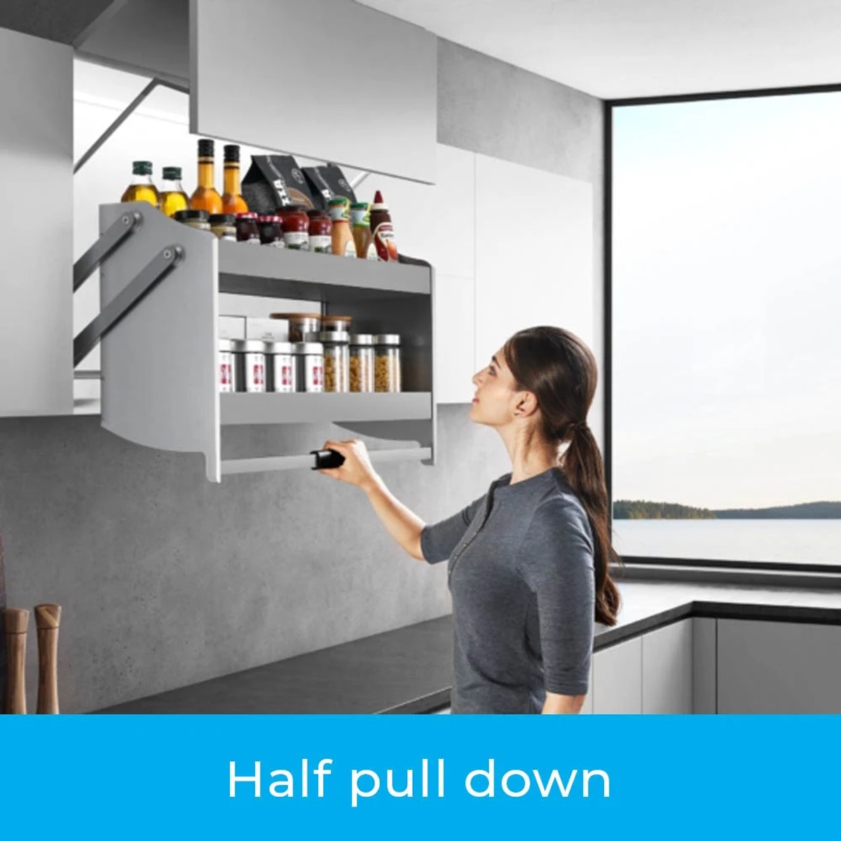 Shearer Pull Down Overhead Cabinet Storage - for a 900m