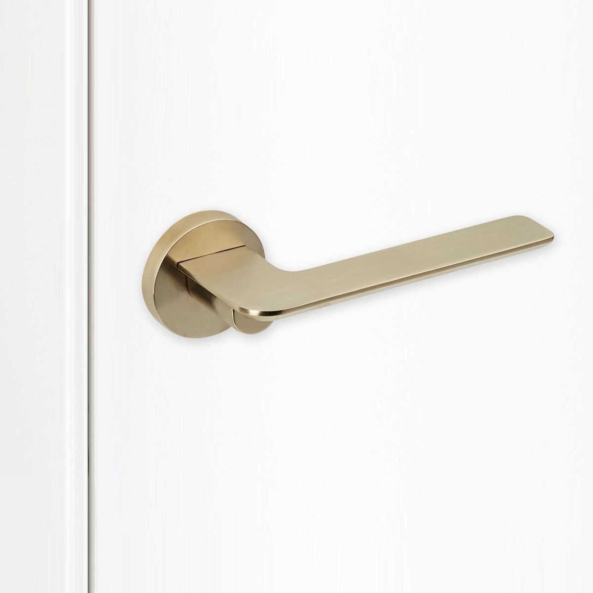 Brushed Brass Door Handle DUMMY (63mm rose) I Mucheln EDGE Series -  HardwareBox