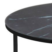 KOLINA Marble Glass Round Coffee Table 80cm - Black gallery detail image