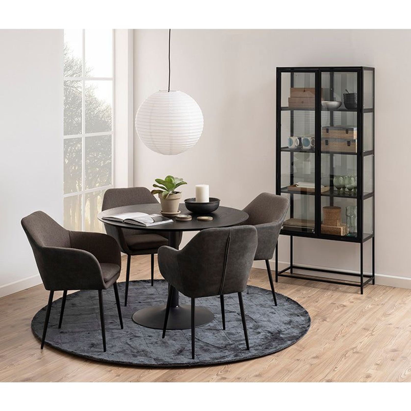 TITAN Round Dining Table 110cm - Black gallery detail image