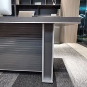 MATEES Executive Desk Reversible  2.4M - Grey/ Brown gallery detail image