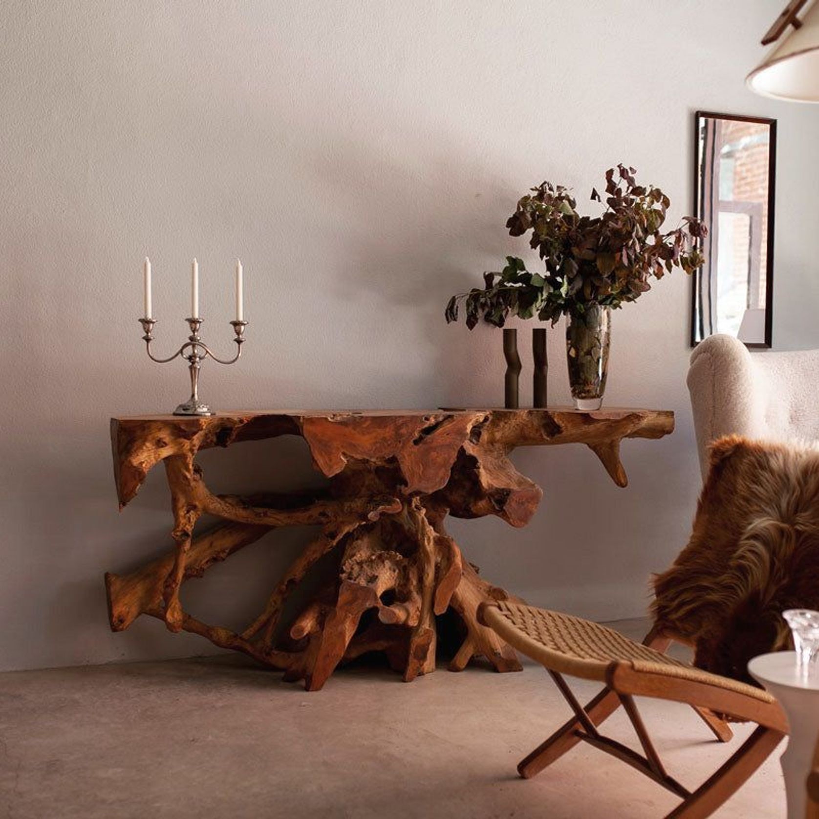 Organic Teak Tree Root Console Table, Swedish ArchiPro AU