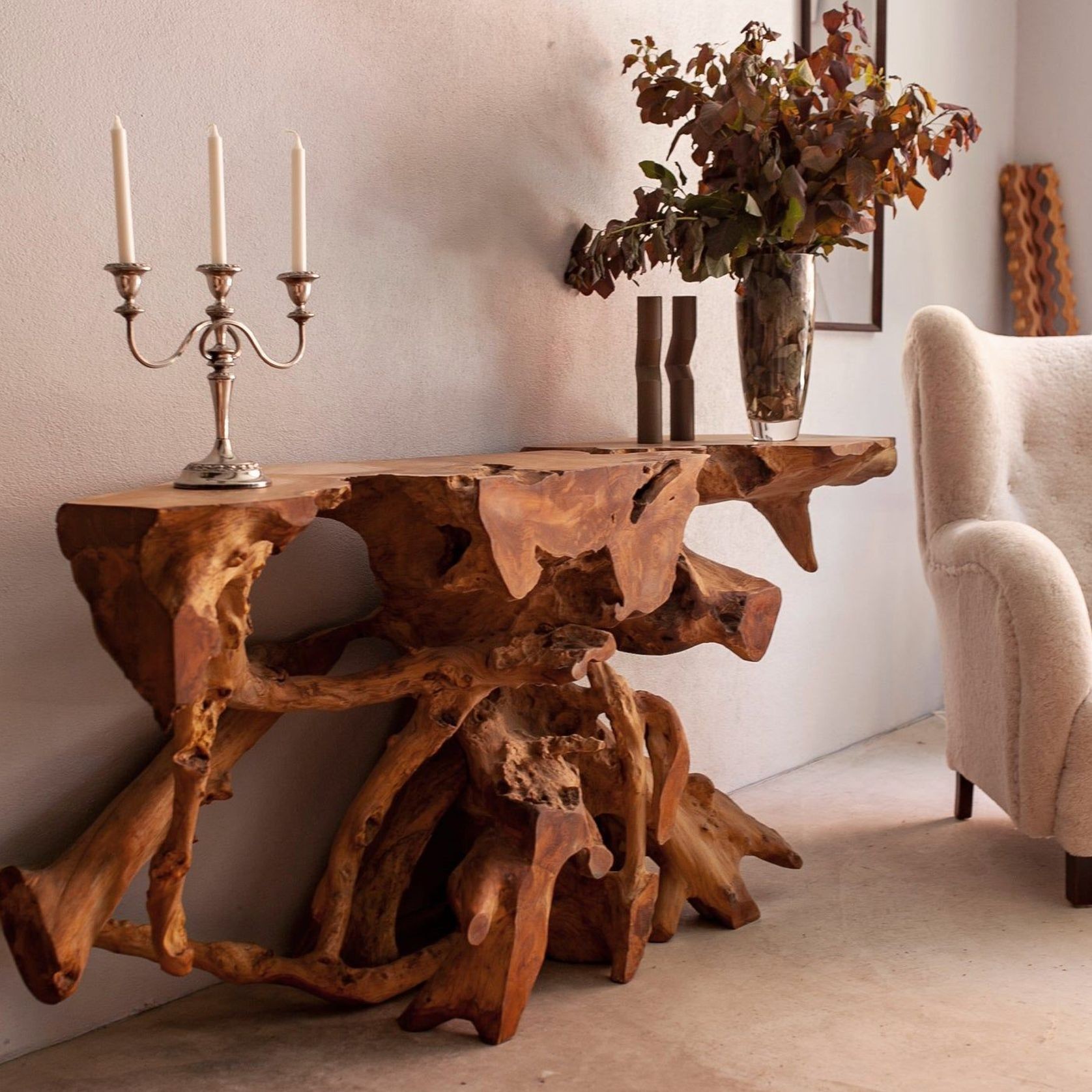 Organic Teak Tree Root Console Table, Swedish ArchiPro AU