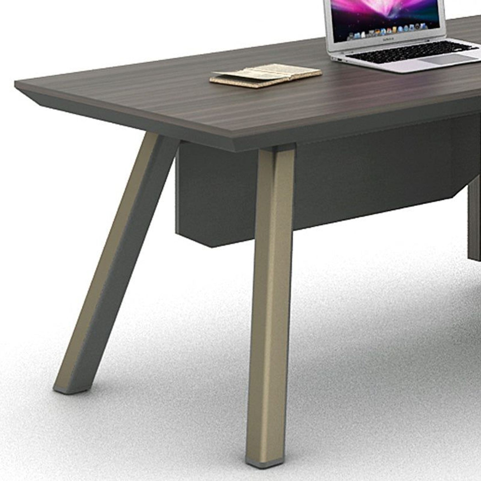 KAISON Executive Desk with Reversible Return 2M - Brown Grey gallery detail image