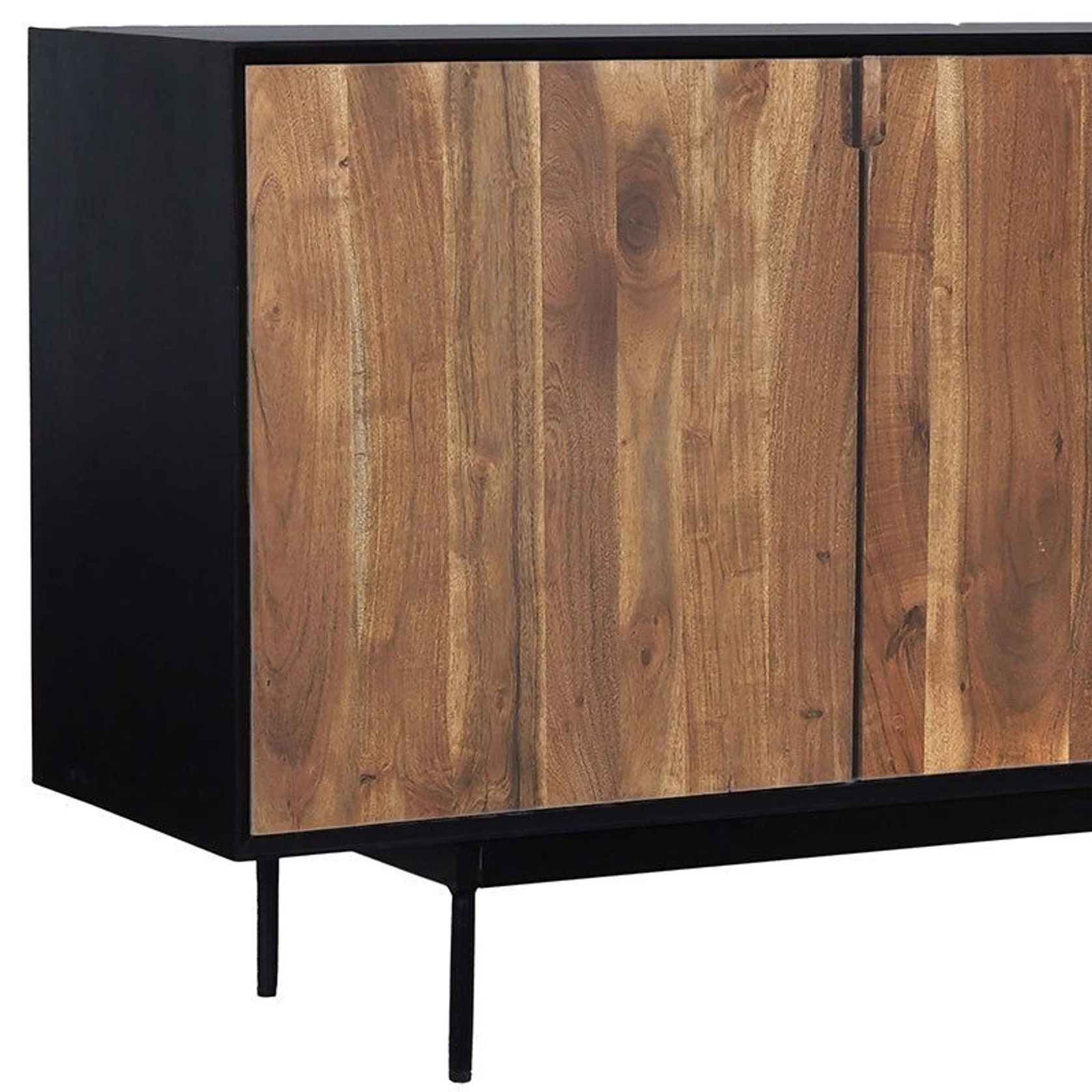 NAKITA Sideboard Buffet 160 cm Solid Acacia Wood - Honey & Black gallery detail image