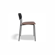 Rylie Chair Black - Padded Tan Vintage Leather Seat gallery detail image