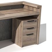 QUADE Reception Desk Left Panel 2.0M - Warm Oak & Concrete Color gallery detail image