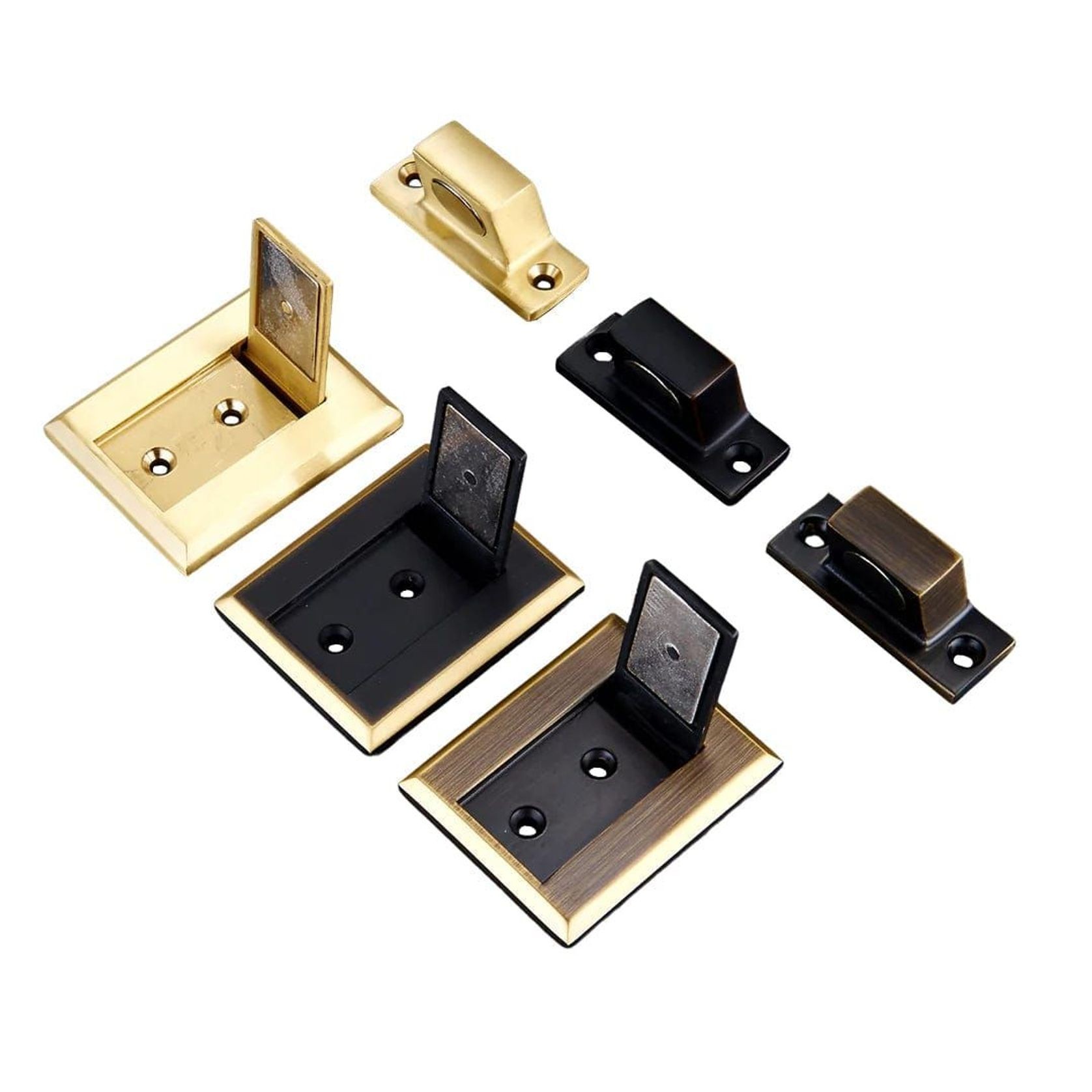 Luxe Doorware - Malvern Flush Magnetic Door Stop - Brushed Gold gallery detail image